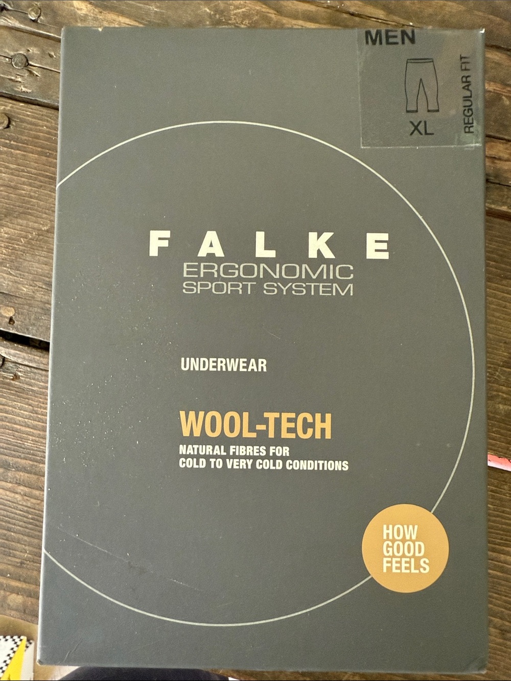 Falke Wool-Tech Underwear Box - Charcoal with Gold Accents